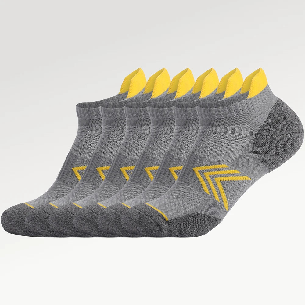 Mens Anti Slip Grip Running Socks 6 Pack Terry Antibacterial