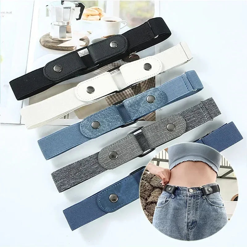 Canvas Adjustable Elastic Waist Band Invisible Belt for Jeans