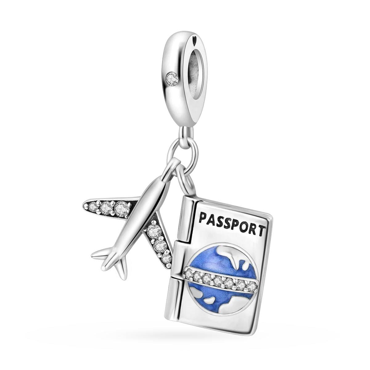 925 Silver Paris Plane Travel Charms for Bracelet Jewelry KTC861
