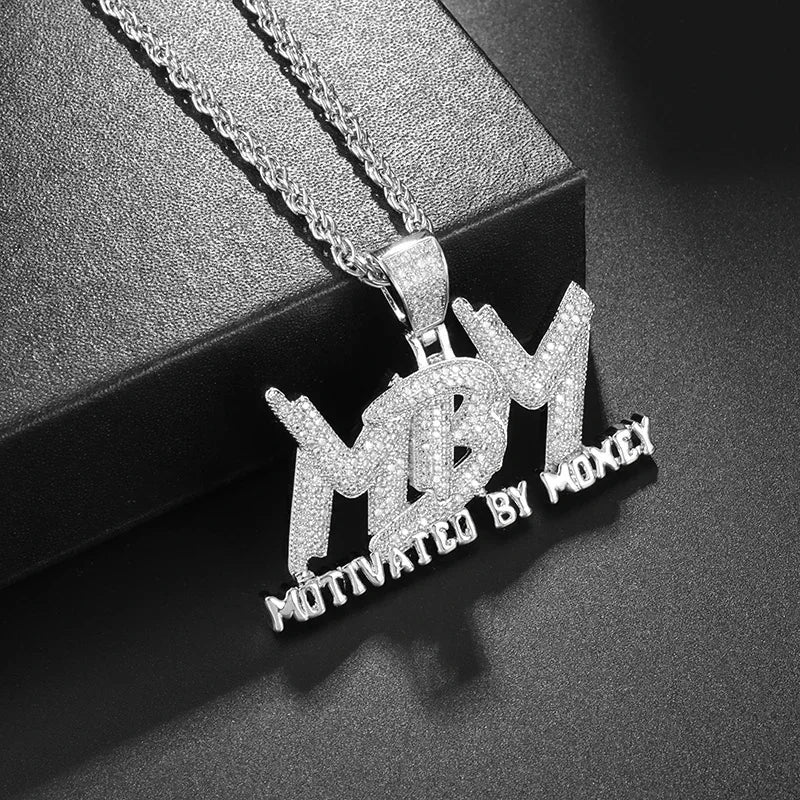 Cubic Zirconia Hip Hop XO Pendant Necklace for Men and Women