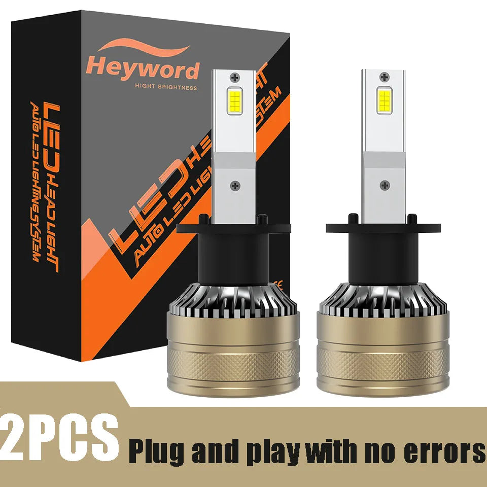 Heyword High Power 300W 30000LM Universal Car LED Headlight Bulbs H4 H7 H1 H8 H9 H11 9005 HB3 9006 HB4 9012 HIR2 Fog Lamp 6000K Bright White Light