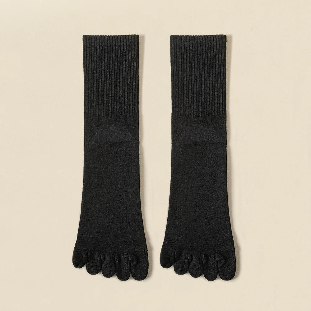 Mens Wool Five Finger Toe Socks Breathable Business
