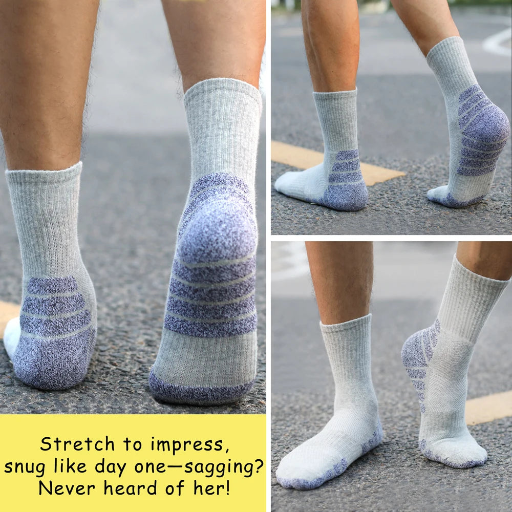 6 Pairs Thermal Winter Hiking Socks Mid Crew Cushion