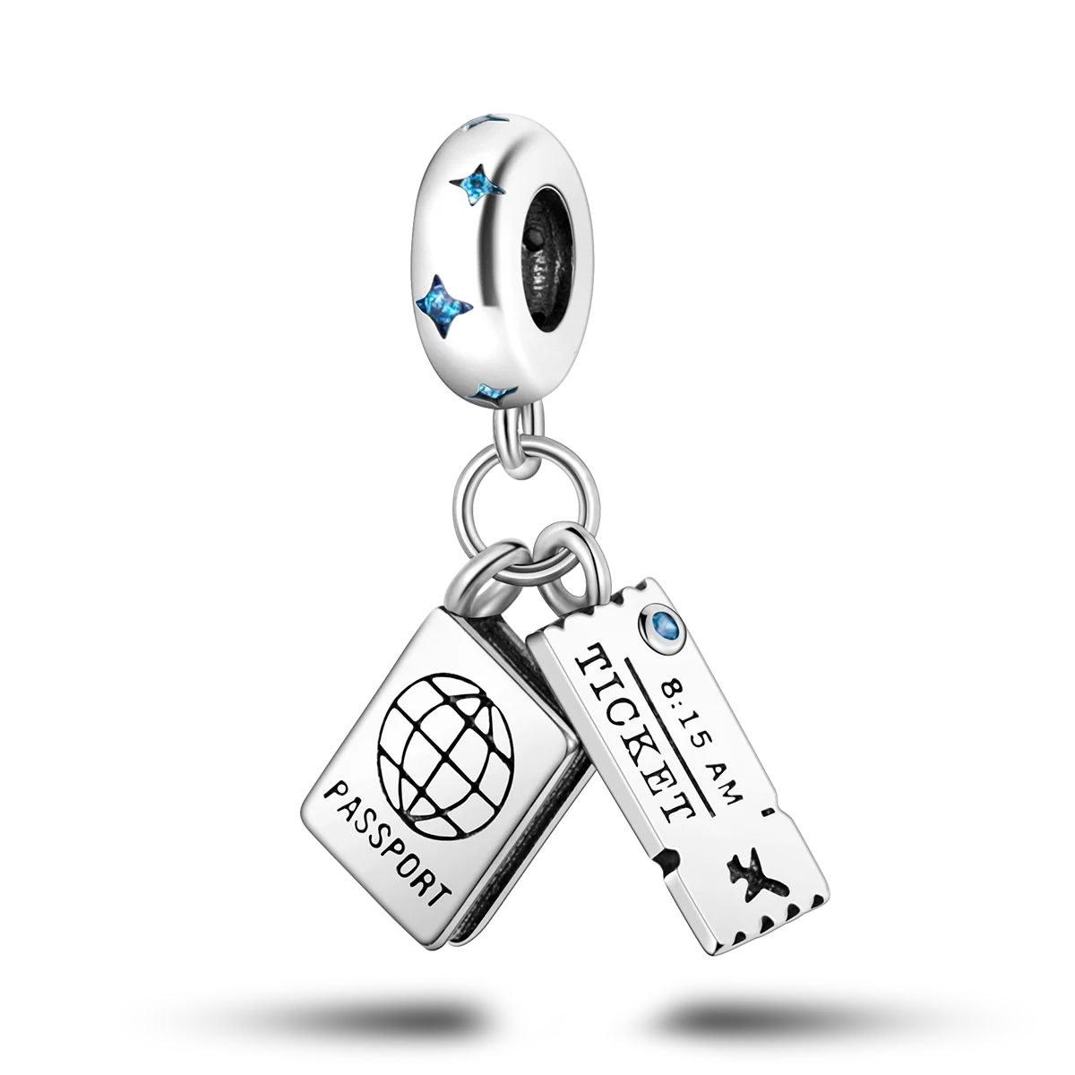 925 Silver Paris Plane Travel Charms for Bracelet Jewelry KTC181