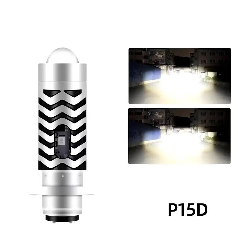 H4 H6 BA20D Dual Color LED Motorcycle Headlight Lamp