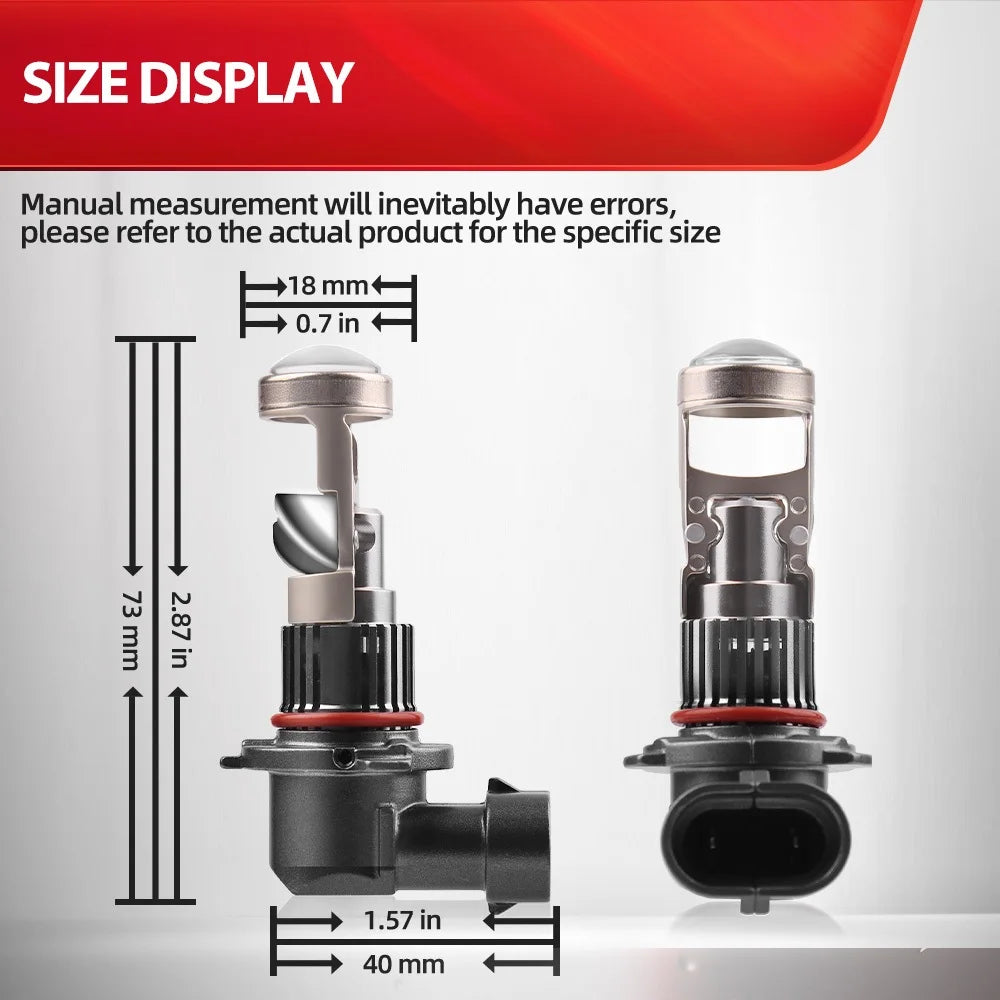High-Power Mini LED Projector Headlight Bulbs 26000LM 150W 9005 9006 6500K Fog Lights for Easy Installation
