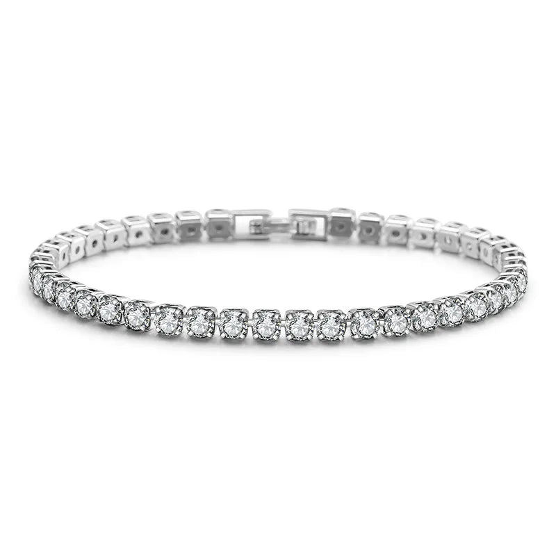 Elegant Sterling Silver CZ Tennis Bracelet for Women Wedding Fashion Jewelry
