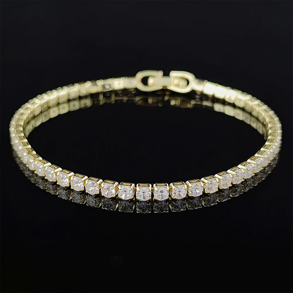 Elegant Sterling Silver CZ Tennis Bracelet for Women Wedding Fashion Jewelry