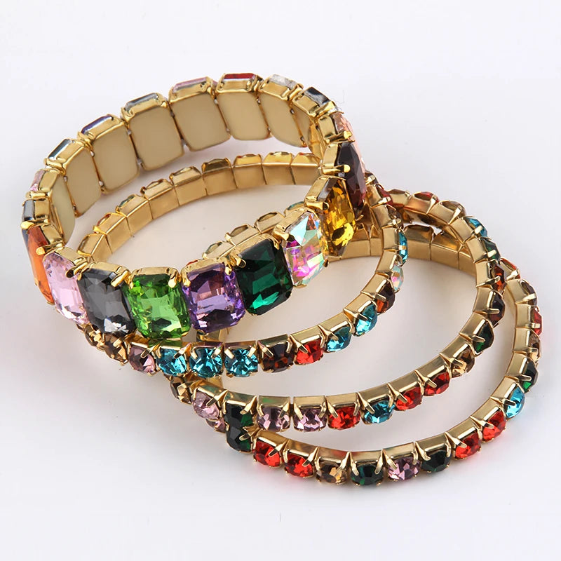 Bohemian Chic Colorful Glass Beaded Stackable Bracelets Set for Women