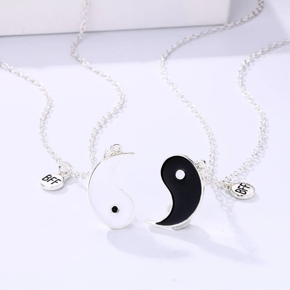 Best Friend Taichi Magnetic Pendant Necklaces Set for Couples and Friends