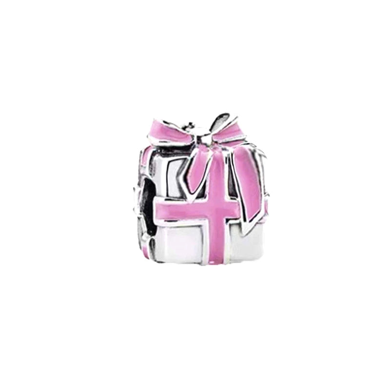 Hot Pink Murano Glass Charm Bead For 925 Bracelet Pendant