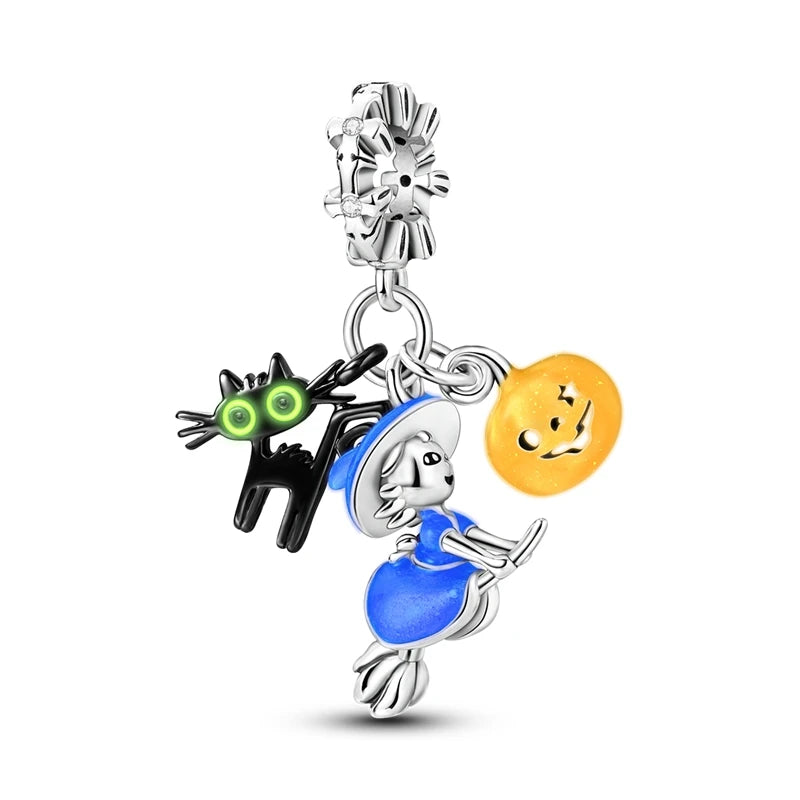 Sterling Silver Snowman Charm Beads for Bracelets Jewelry Gift KTC906