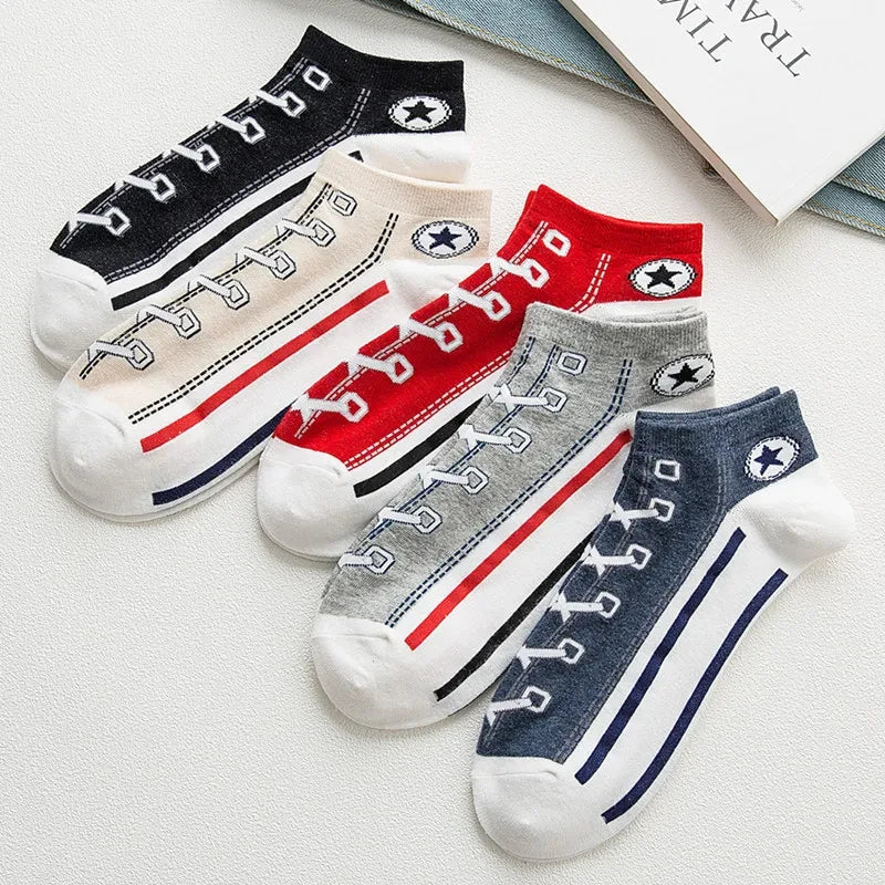 Men's Breathable Cotton Ankle Socks Comfortable Summer Low Cut Casual Socks 10 Pack