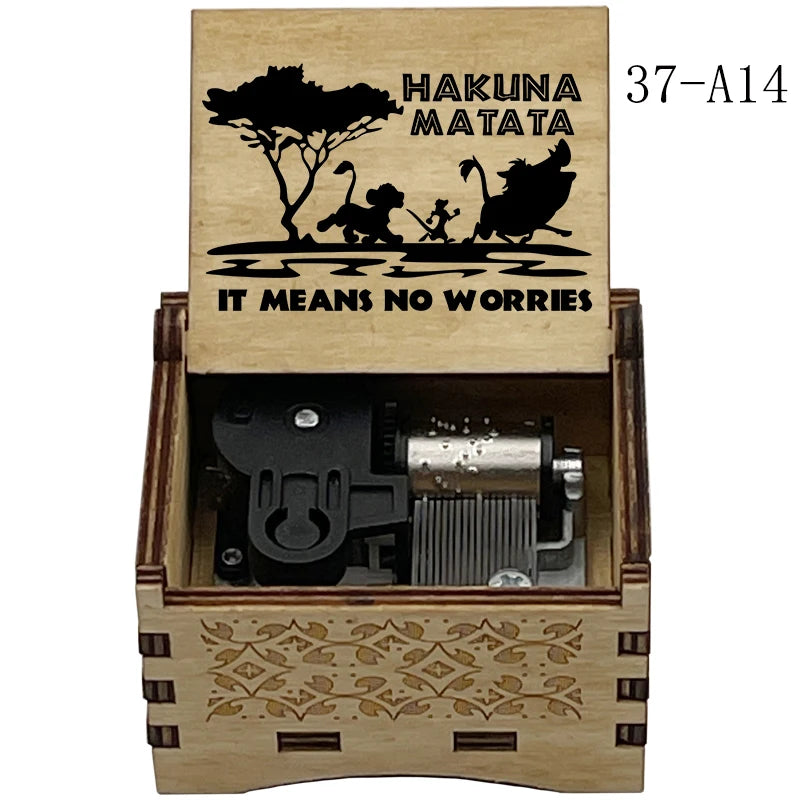 Lion King Wooden Music Box with Can You Feel the Love Tonight Melody for Kids Birthday Party Gift