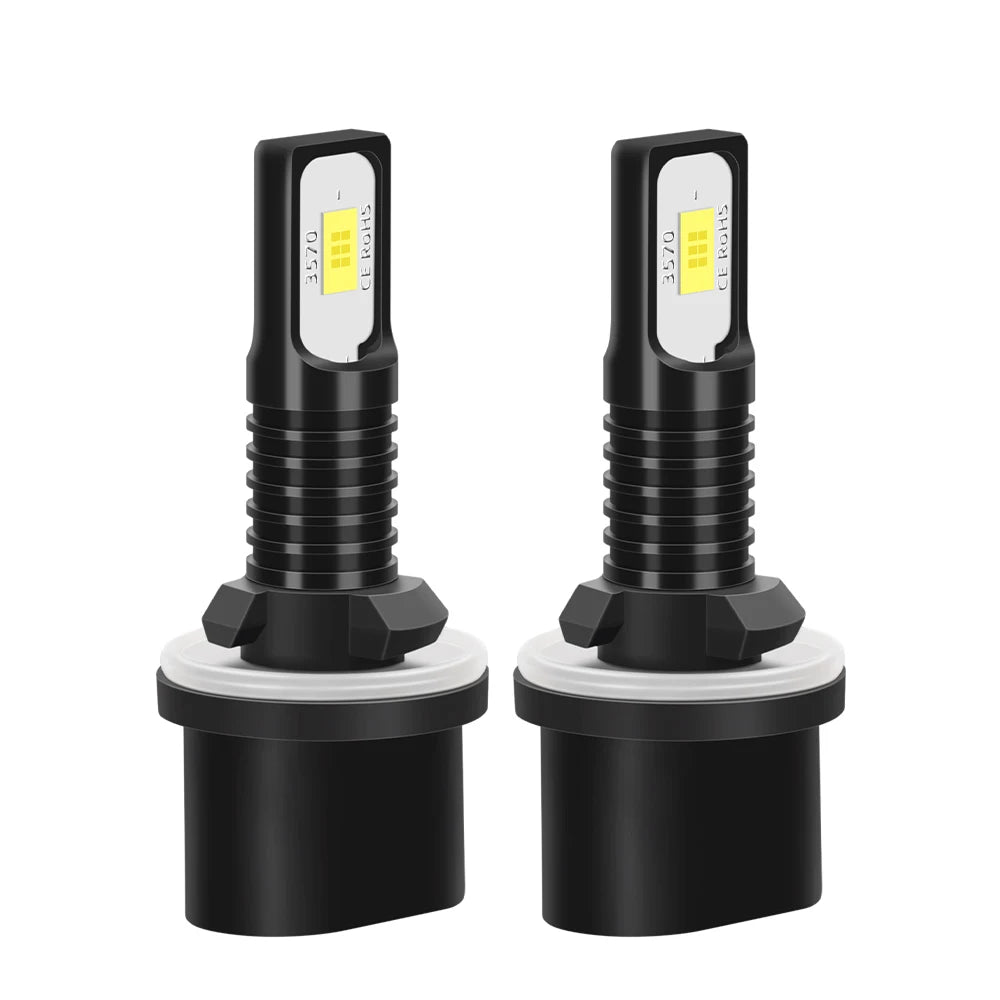 High Power 120W Fanless Fog Light Bulbs H4 H7 9005 9006 H11 5202 H3 880 881 6500K Bright White 12V 24V 2Pcs