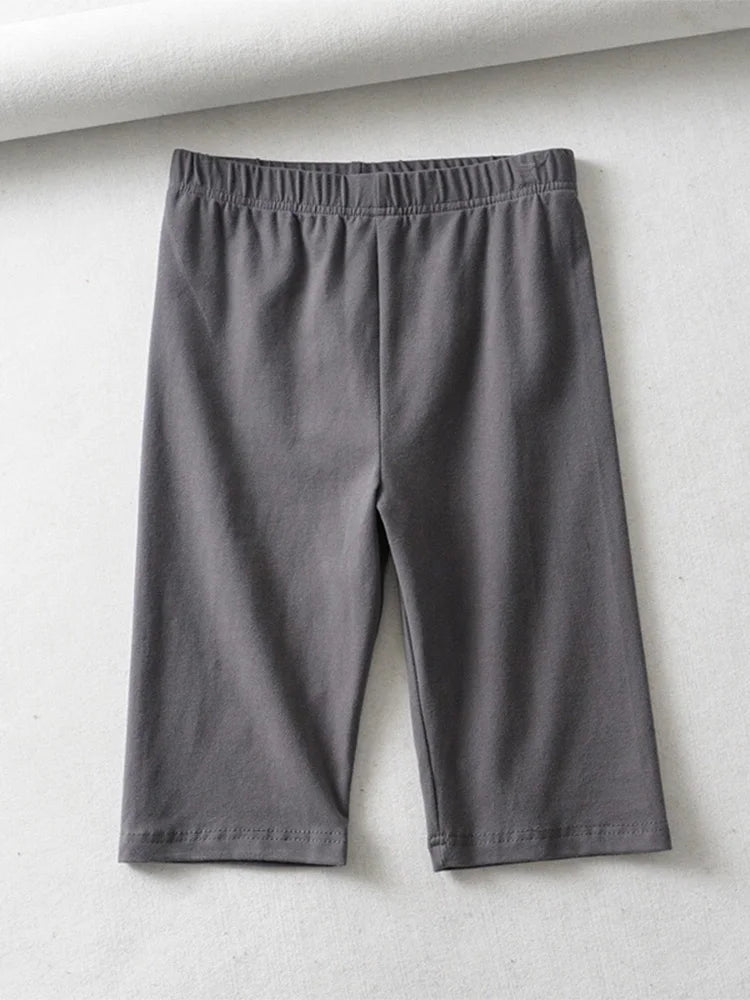 Sexy Women Cotton High Waisted Knee Length Bike Shorts
