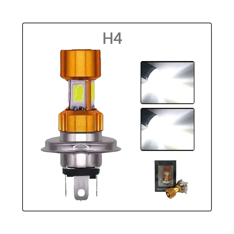 H4 H6 BA20D Motorcycle LED Headlight 6000K 12V COB Hi