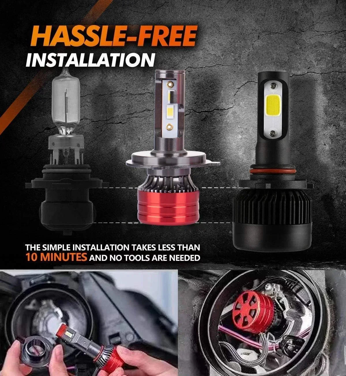 Heyword H4 LED Headlight 120W 30000LM 6000K Xenon White