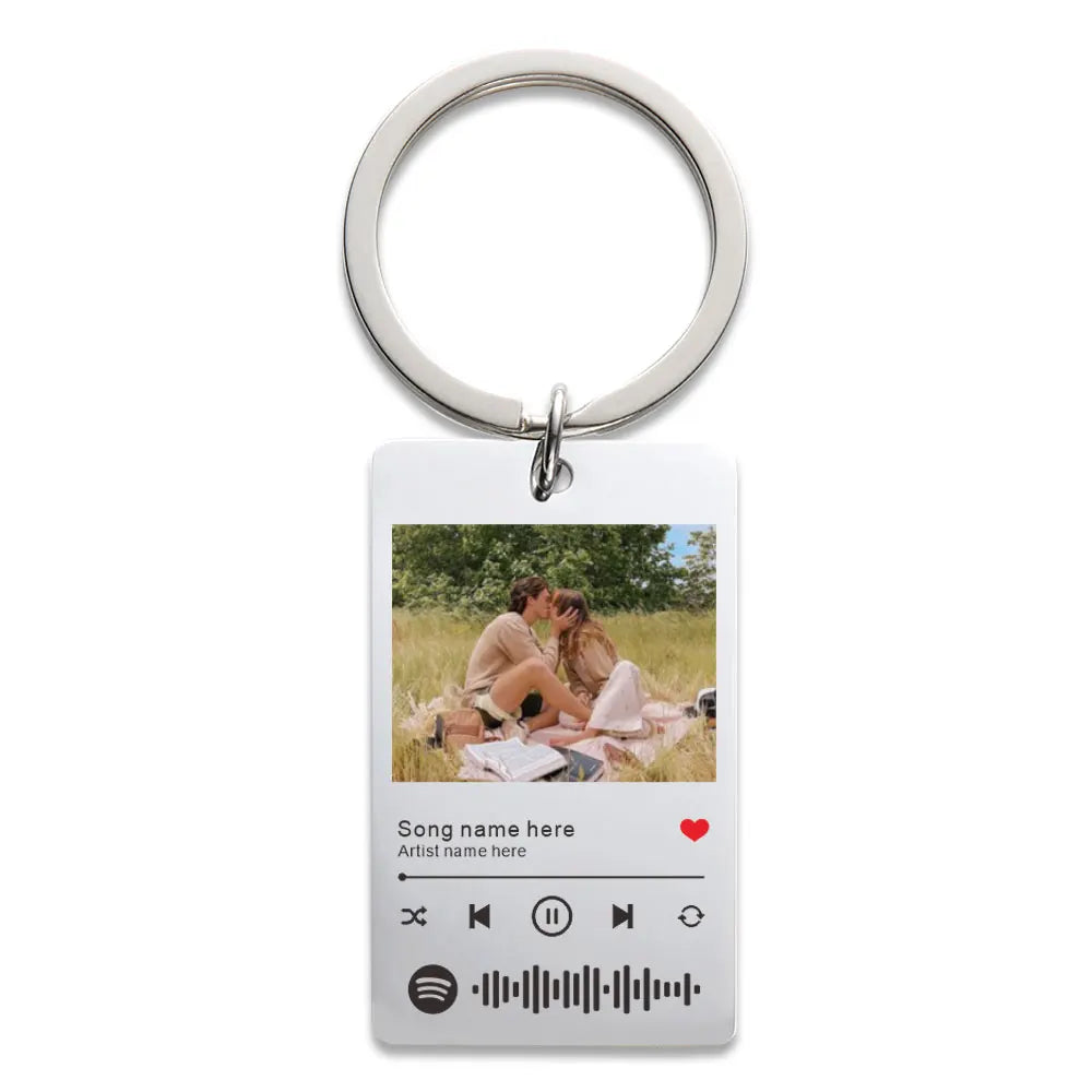 Customized Music Photo Keychain Gift for Birthdays, Anniversaries, and Valentine's Day