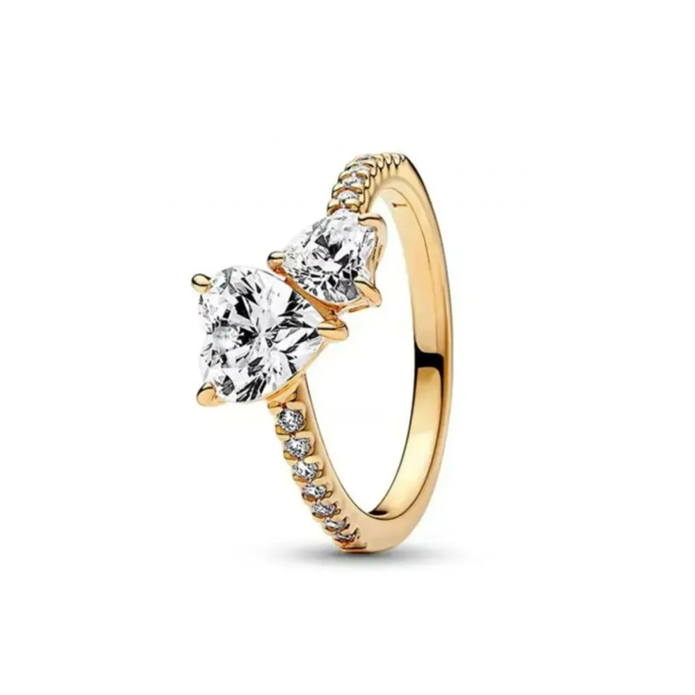 925 Sterling Silver Heart Zircon Ring for Women - Elegant European Wedding Jewelry P1970