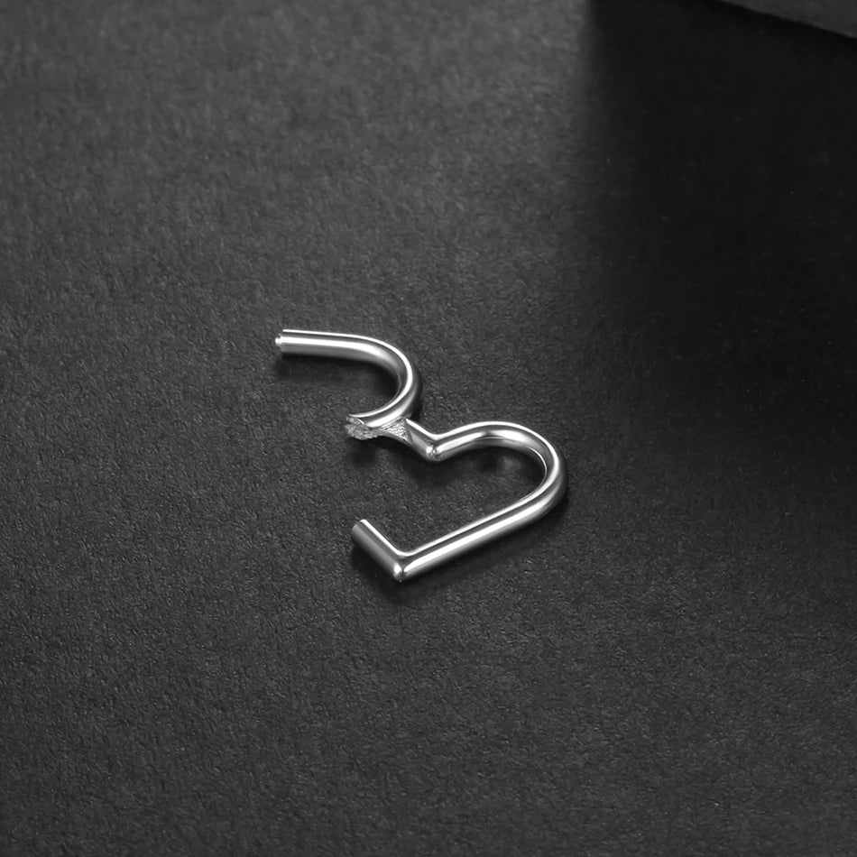 Steel Heart Shape Hinged Septum Clicker Tragus Cartilage Piercing Jewelry