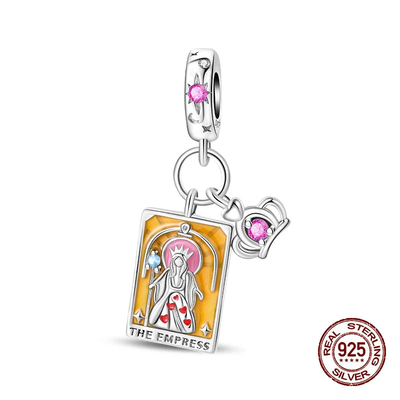 925 Sterling Silver Tarot Hourglass Bead Charm For Bracelet