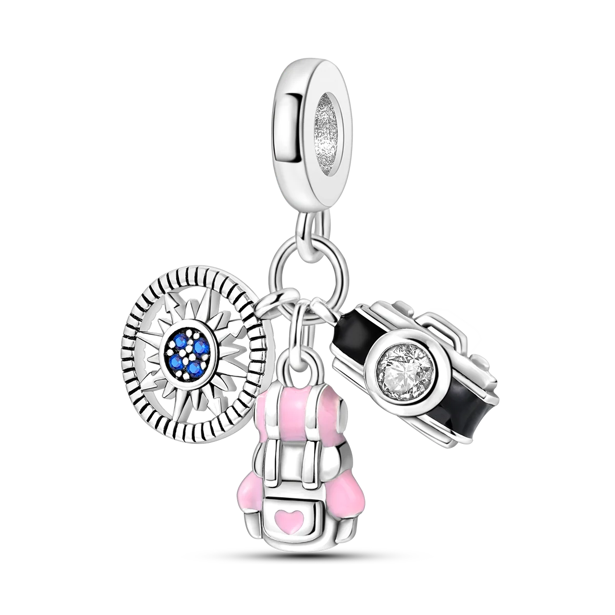 925 Silver Paris Plane Travel Charms for Bracelet Jewelry KTC888