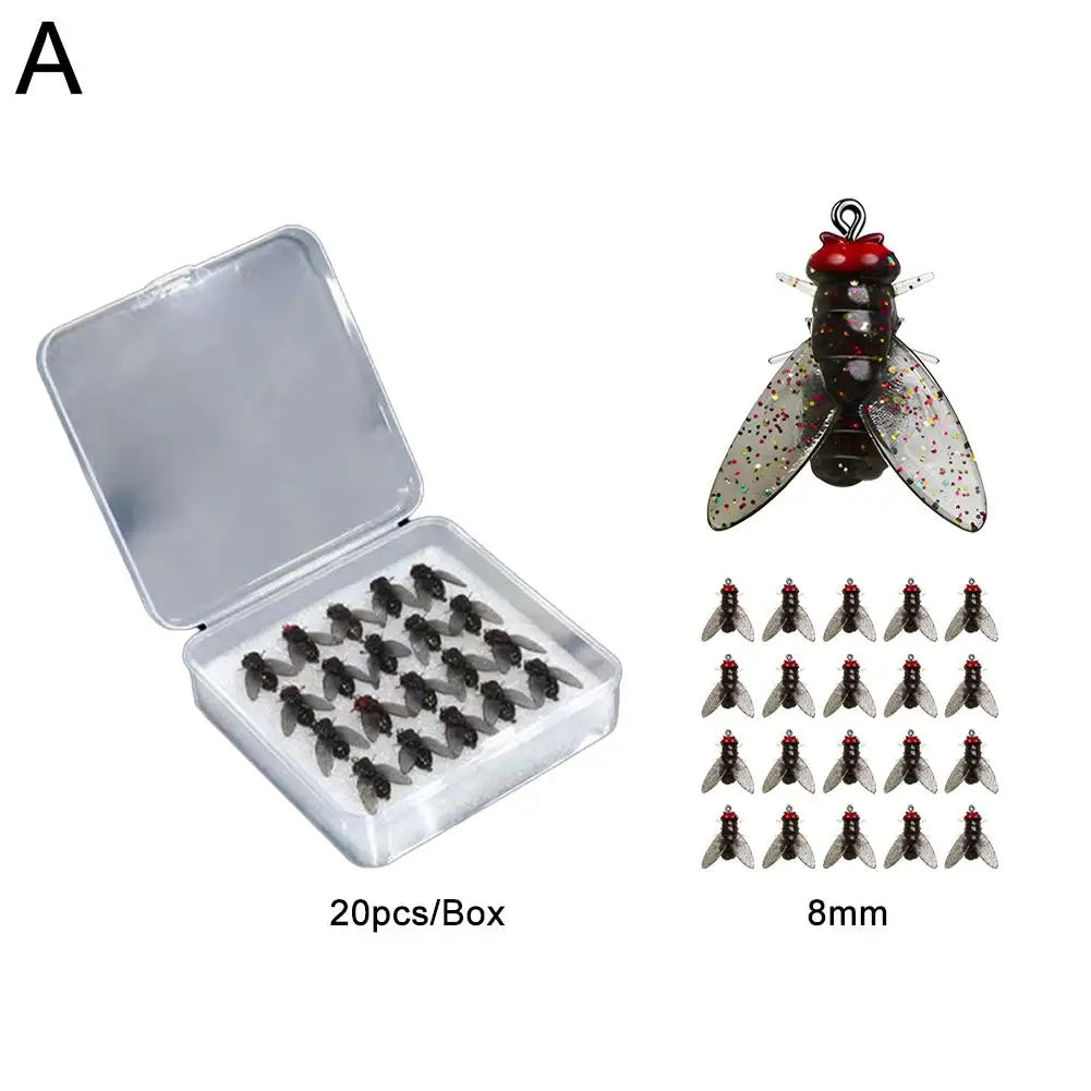 Bionic Fly Fishing Bait 20PCS for Salmon and Trout 2024 Black 8mm China