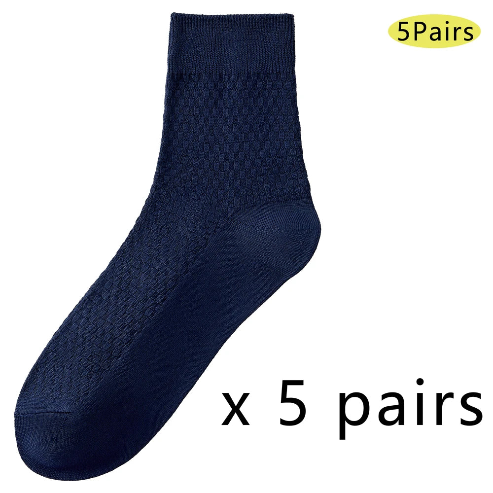 Antibacterial Bamboo Mens Socks Mid Crew Seamless Comfort