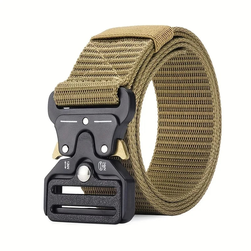 Men's Belt Outdoor Multi Function High Quality Canvas Belt StyleA-Khaki 120cm