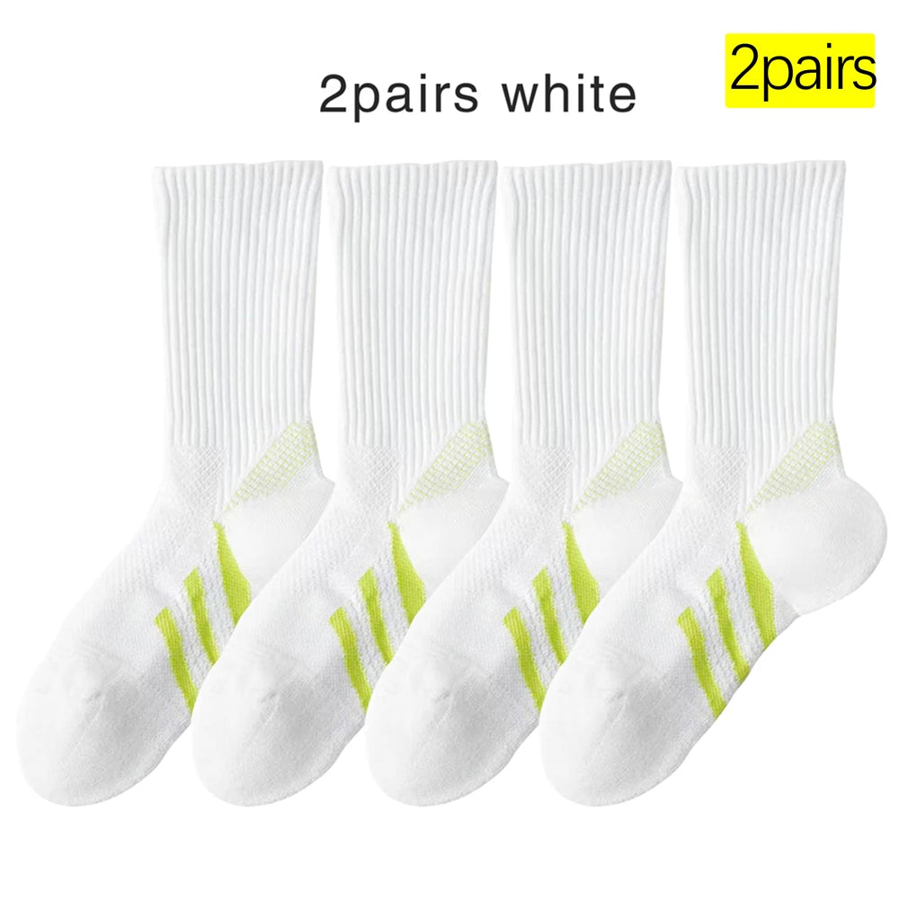 Women Mid Calf Arch Support Cushioned Sports Socks For Tennis