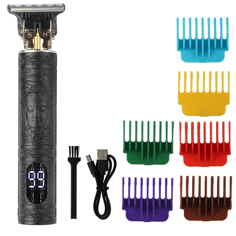 V-Vimika T9 Electric Hair Clipper with LCD Display Stainless Steel Precision Trimmer for Men Fast Charging Wet and Dry Use