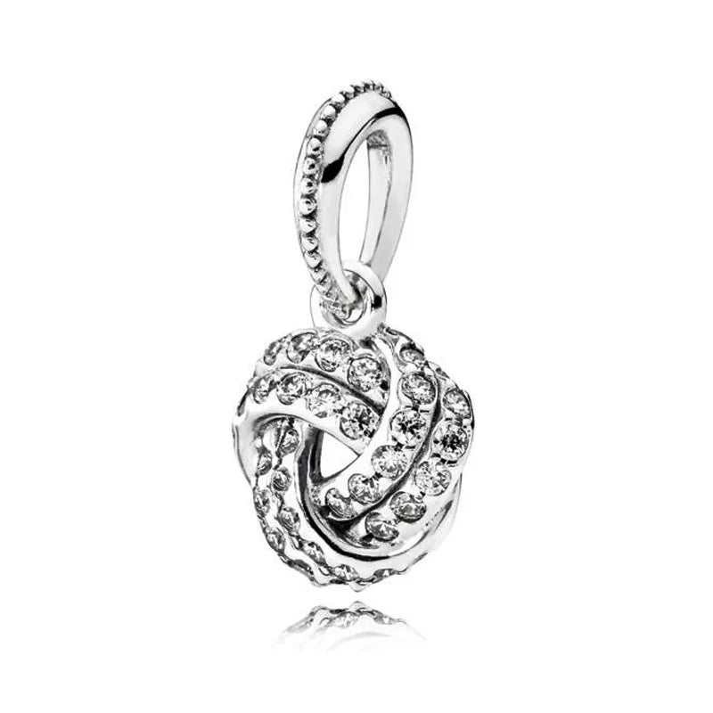 Yinyang Flower Clover Pendant 925 Silver Amulet for Bracelets DIY Jewelry Gift B1004
