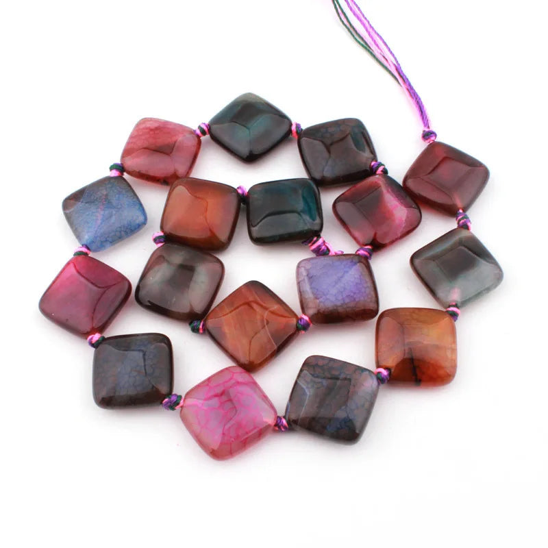 Natural Multicolor Cracked Agate Faceted Stone Beads for DIY Necklaces and Bracelets 15 Inches