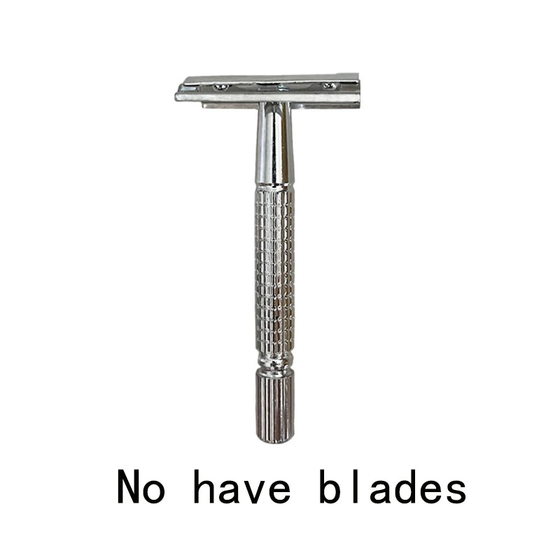 Stainless Steel Double Sided Men's Shaver with Sharp Replaceable Blades Classic Hair Removal Razor