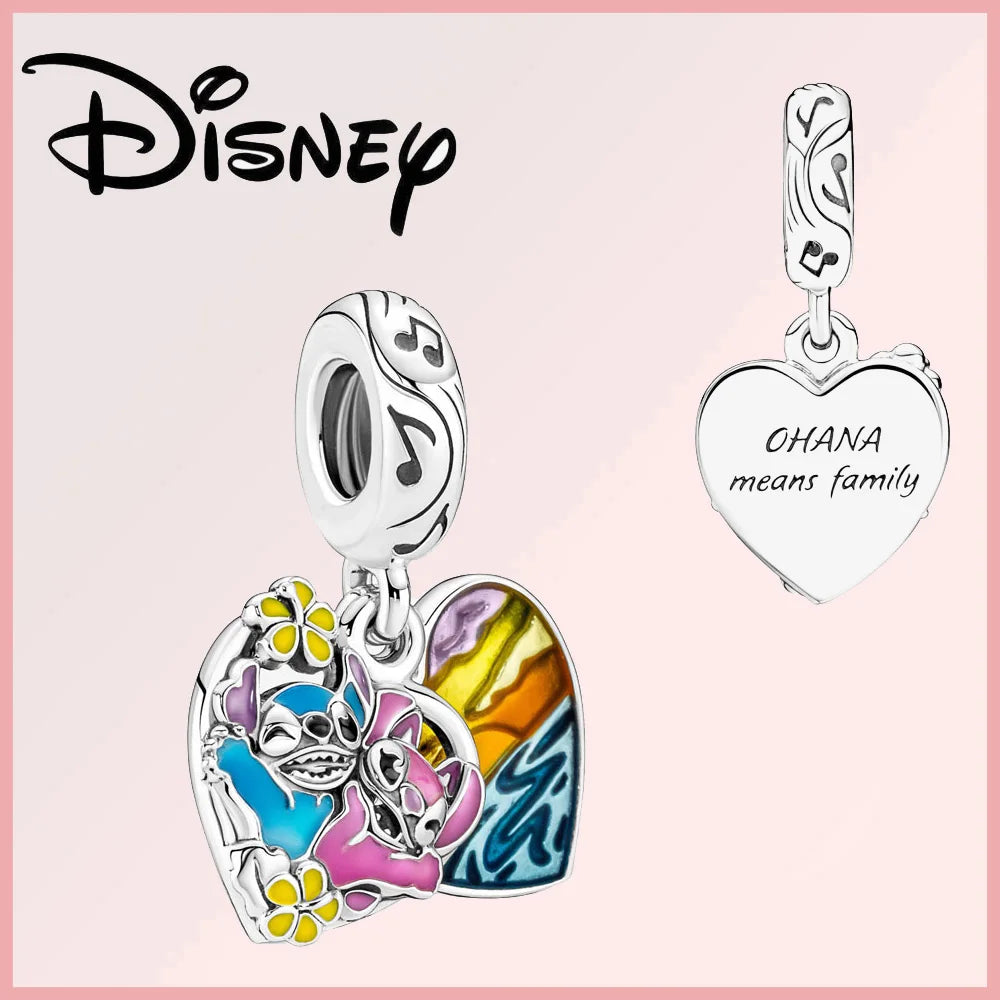 Disney 925 Sterling Silver Stitch Minnie Winnie Dangle
