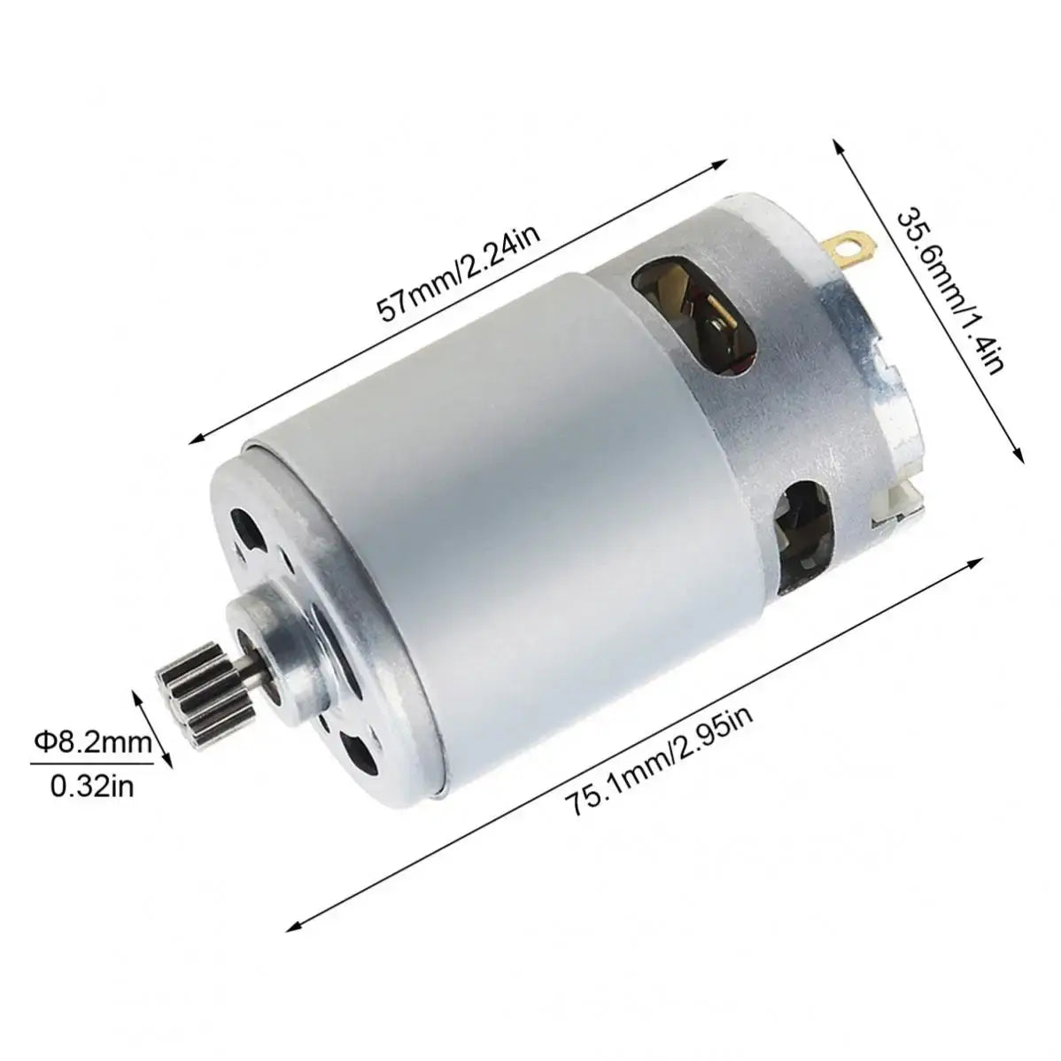 RS550 DC Motor 8.2mm 14Teeth Gear 25000RPM Drill Tool CHINA