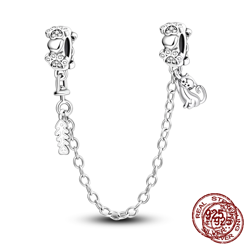 Inlaid Zircon Heart Charm Beads 925 Sterling Silver Dangle for Bracelets SMC4432