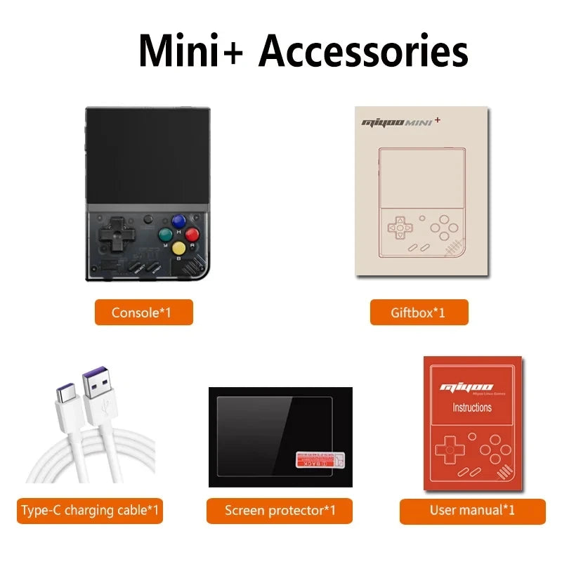 MIYOO Mini Plus V2 Portable Retro Handheld Game Console 3.5 Inch IPS 640x480 Linux System 64GB 128GB Preloaded 15K 25K Games Classic Gift