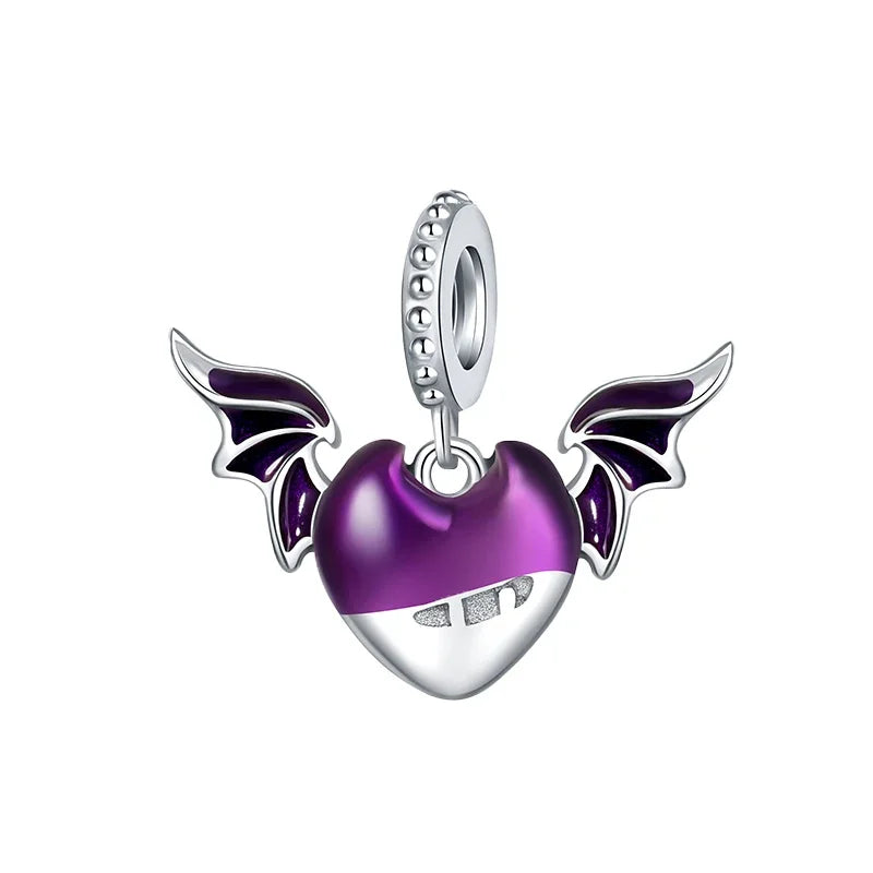 925 Sterling Silver Halloween Charms Pumpkin Ghost Witch Hat Pendant Beads for DIY Bracelet Necklace