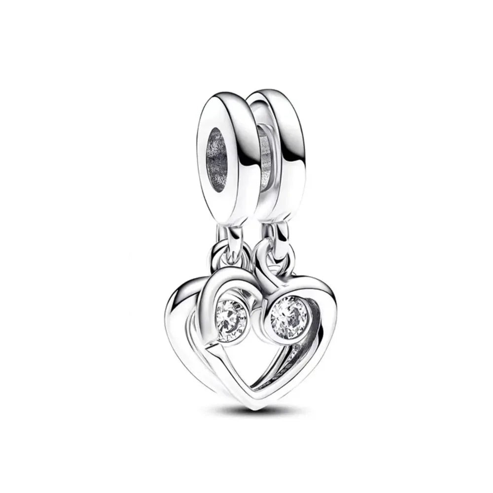 Green Clover Butterfly Honeybee DIY Bead Bracelet Necklace in 925 Sterling Silver with Zircon Accents for Women