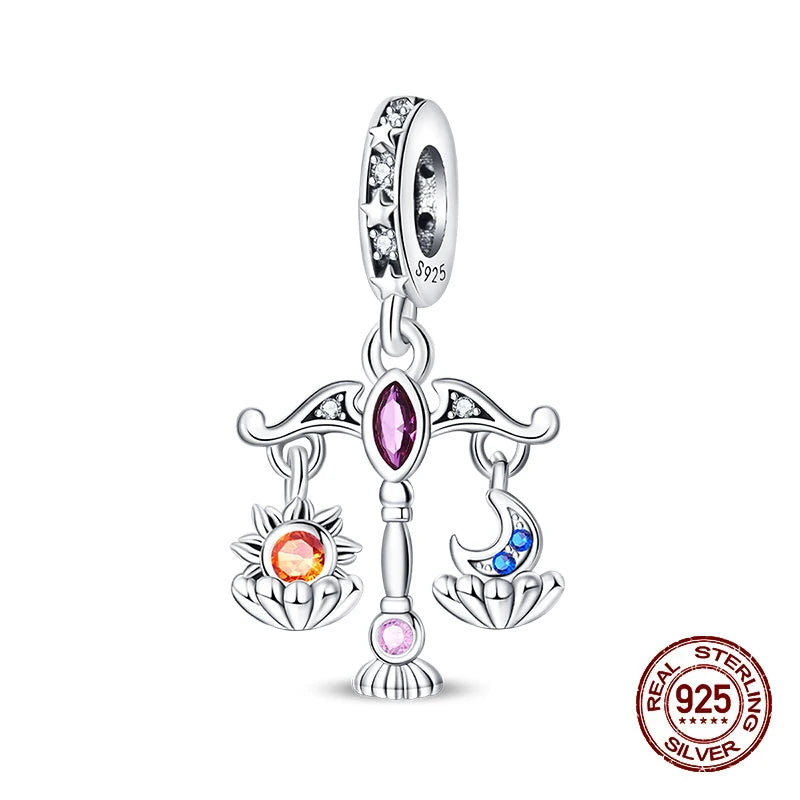 925 Sterling Silver Tarot Hourglass Bead Charm For Bracelet