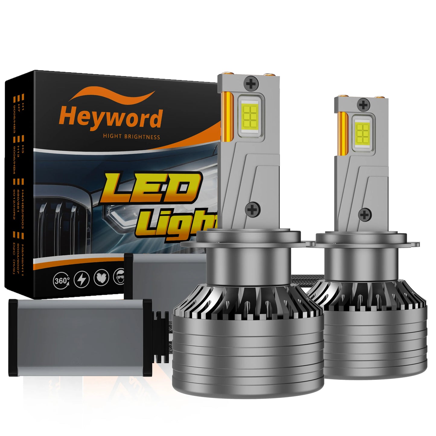 Heyword H7 60000LM LED Canbus 6000K Ultra Bright Headlight