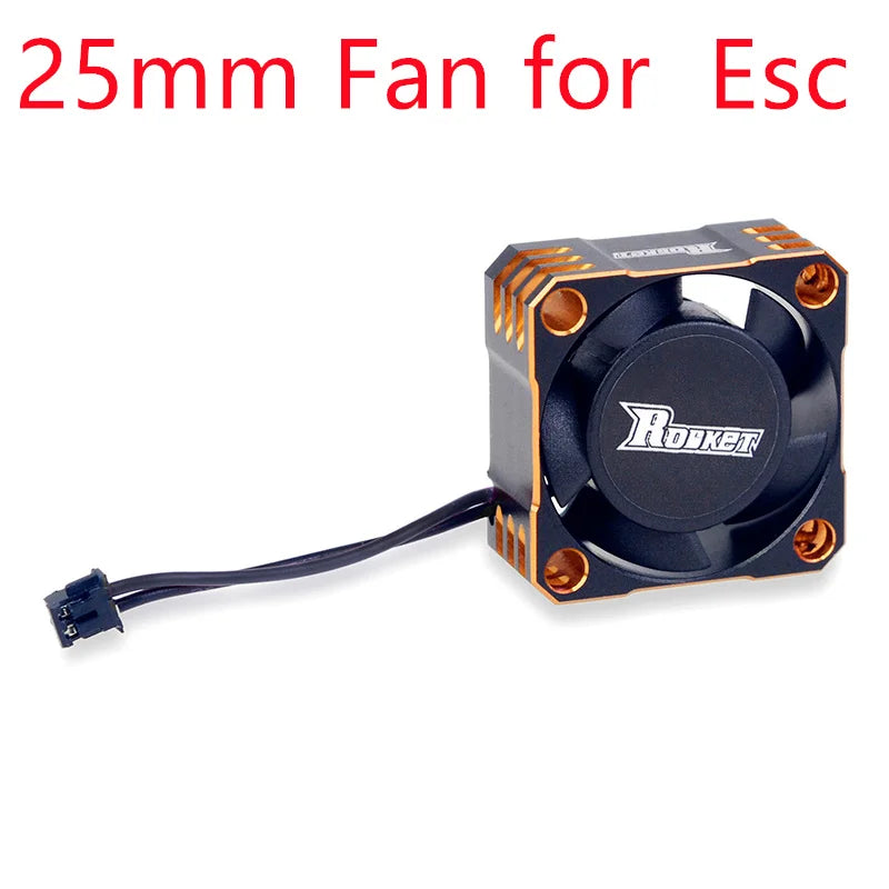 Rocket RC Fan 25mm 30mm 35mm 40mm 50mm Cooling Fan for RC Car 25mm Orange for ESC