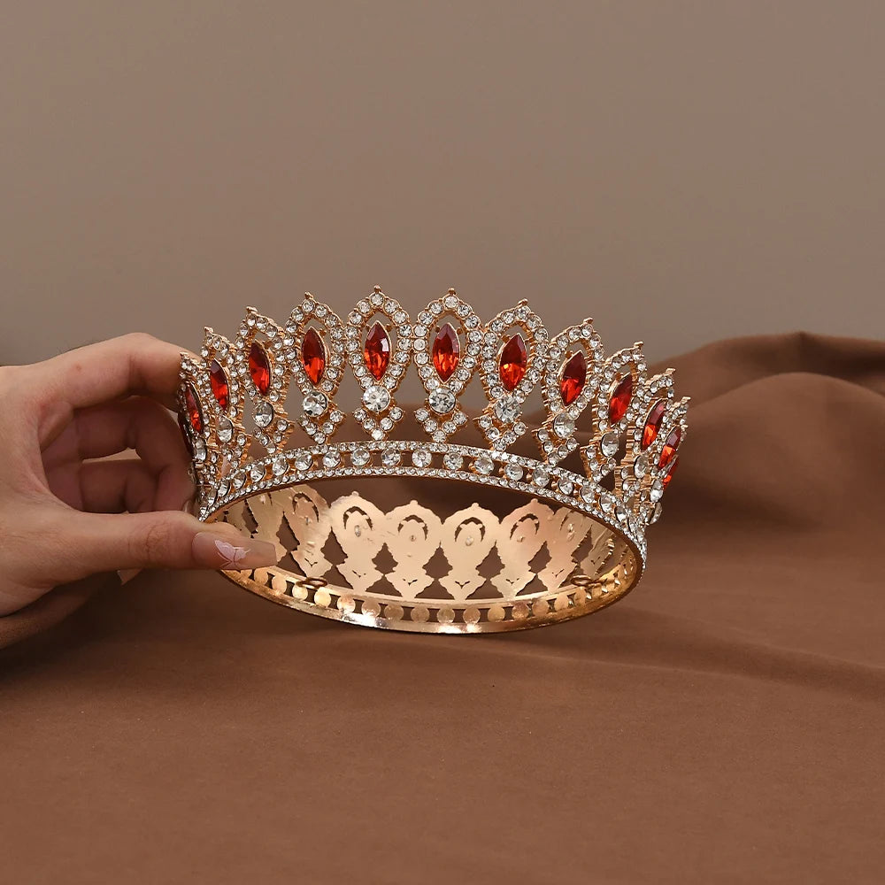 Vintage Crystal Baroque Rhinestone Tiara Bridal Wedding Headdress Hairpiece