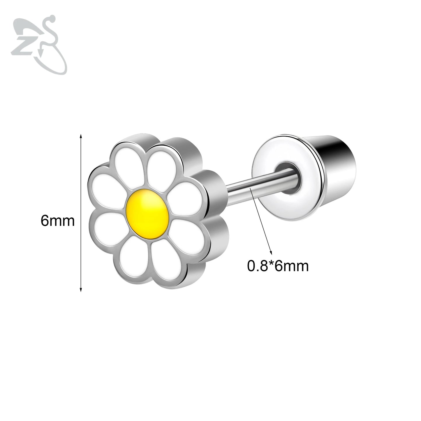 Charming Stainless Steel Flower Butterfly Stud Earrings for Children and Women