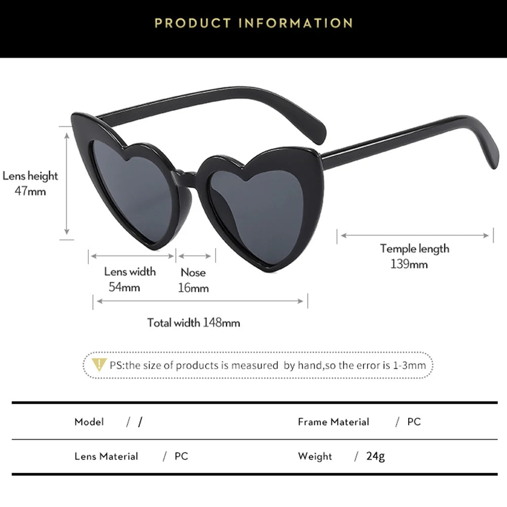 Heart Shaped Sunglasses for Bachelorette Party Bridal Shower Gifts and Decorations Fun Bridesmaid Accessories