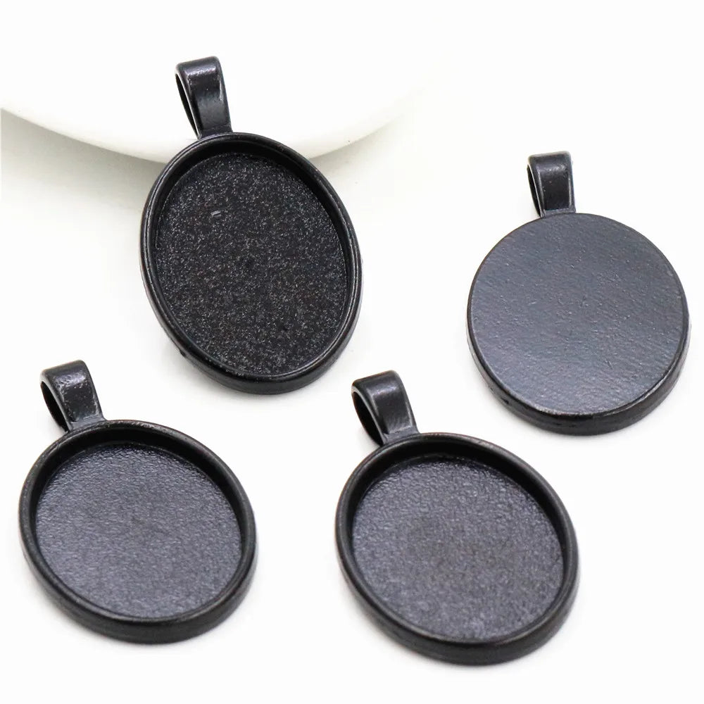Antique Finish Cameo Cabochon Bracelet Setting Trays in Gold Silver Bronze and Rhodium 10 Pack