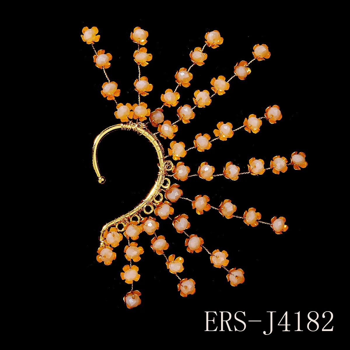 Elegant Pearl Rhinestone Bridal Ear Clips - Handmade Metal Barrettes for Women
