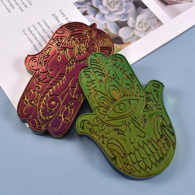 Fatima Hand Silicone Mold for DIY Epoxy Resin Coasters and Trays